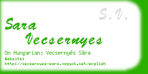sara vecsernyes business card